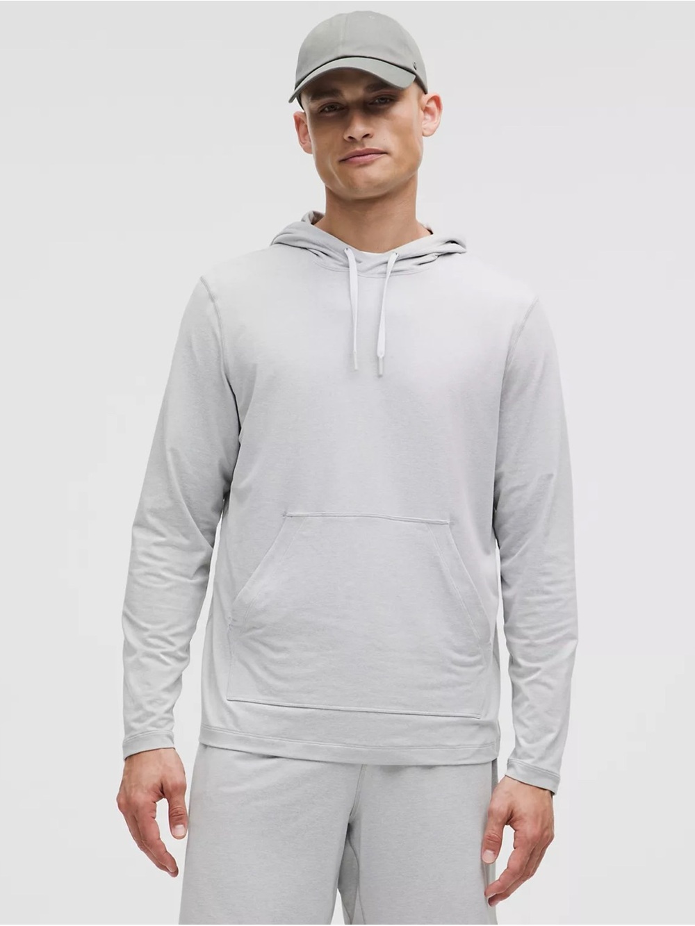 Lululemon Soft Jersey Pullover Hoodie in Heathered Vapor Silver Drop Sz XXL